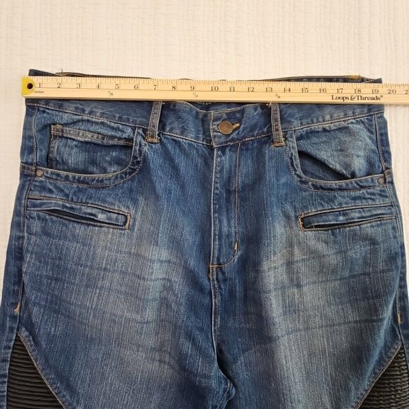 Grindhouse Denim Moto Jeans Men's 38x34 Double Padded Knee Whiskered EUC Cycling - Picture 13 of 16